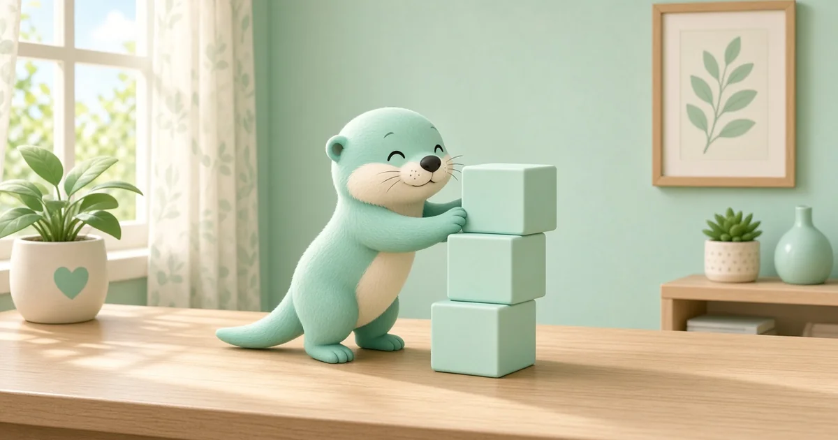 บันไดไม้สว่างบนโต๊ะมิ้นต์ มีก้าวทีละหนึ่งและสองขั้นสลับกันเป็นทางขึ้น